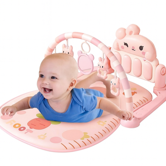 🎵 Gimnasio Musical para Bebé Rosado – Piano Fitness Multifuncional