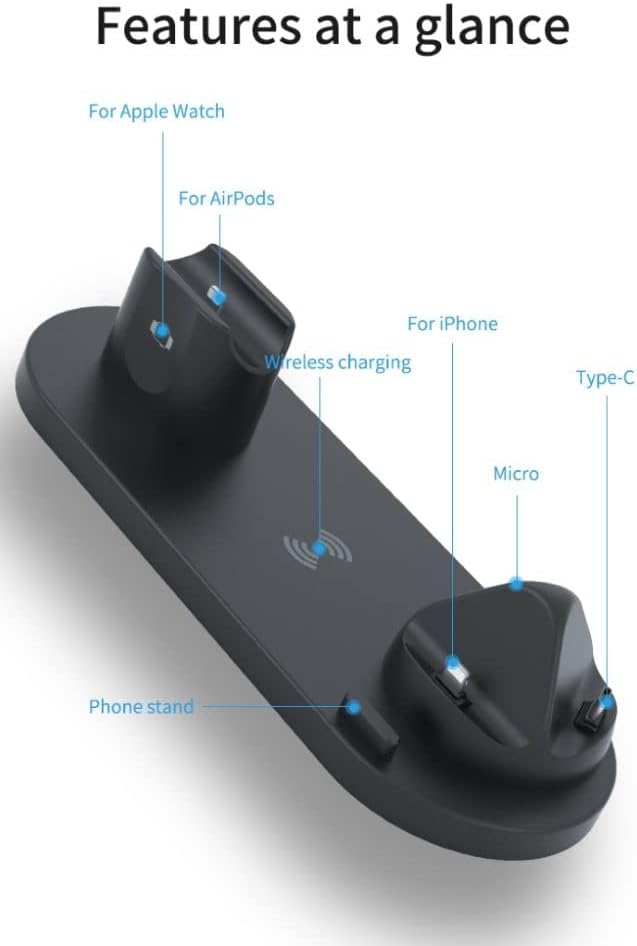 🔌 Cargador Inalámbrico 6 en 1