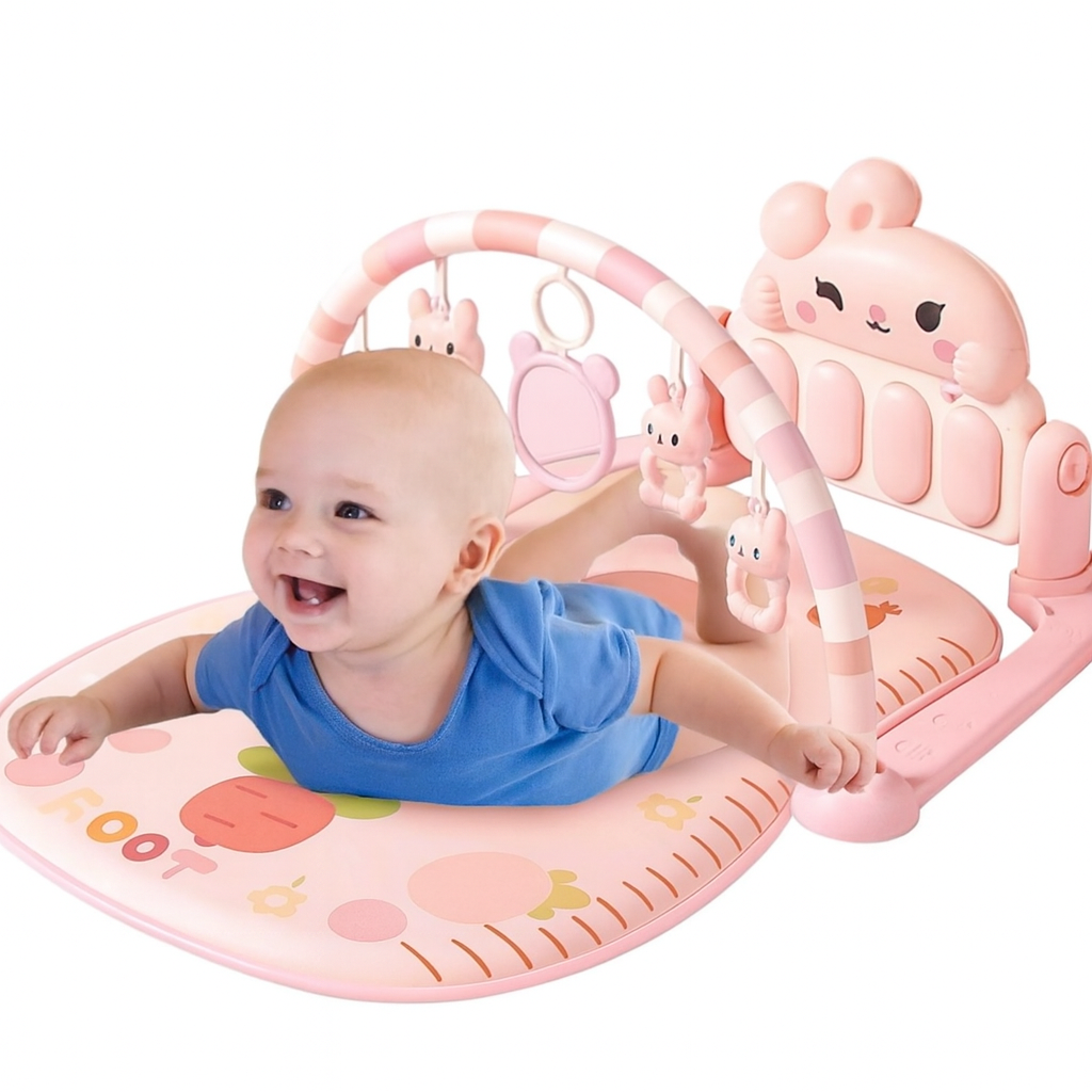 🎵 Gimnasio Musical para Bebé Rosado – Piano Fitness Multifuncional